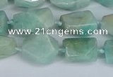 CNG7136 6*10mm - 10*14mm faceted nuggets Brazilian amazonite beads