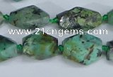 CNG7138 6*10mm - 10*14mm faceted nuggets African turquoise beads