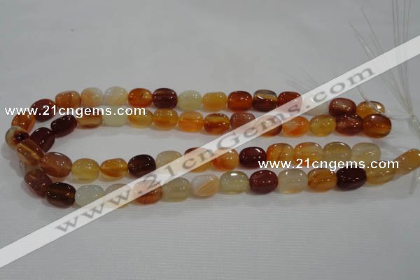 CNG714 15.5 inches 10*14mm nuggets red agate beads wholesale