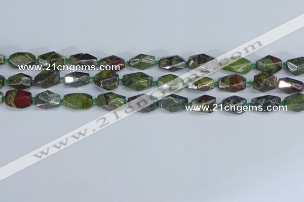 CNG7141 6*10mm - 10*14mm faceted nuggets dragon blood jasper beads