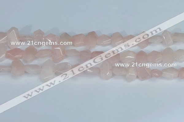 CNG7145 15.5 inches 8*12mm - 13*18mm faceted nuggets rose quartz beads