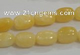 CNG716 15.5 inches 10*14mm nuggets rice yellow jade beads wholesale