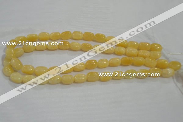 CNG716 15.5 inches 10*14mm nuggets rice yellow jade beads wholesale