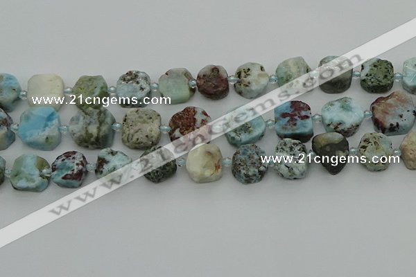 CNG7200 15.5 inches 12*14mm - 14*16mm faceted freeform larimar beads