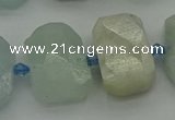 CNG7202 15.5 inches 13*18mm - 15*20mm faceted freeform aquamarine beads