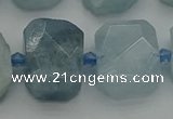 CNG7203 15.5 inches 13*18mm - 15*20mm faceted freeform aquamarine beads