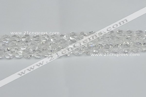 CNG7211 15.5 inches 8mm faceted nuggets white crystal beads