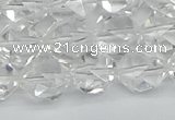 CNG7212 15.5 inches 10mm faceted nuggets white crystal beads