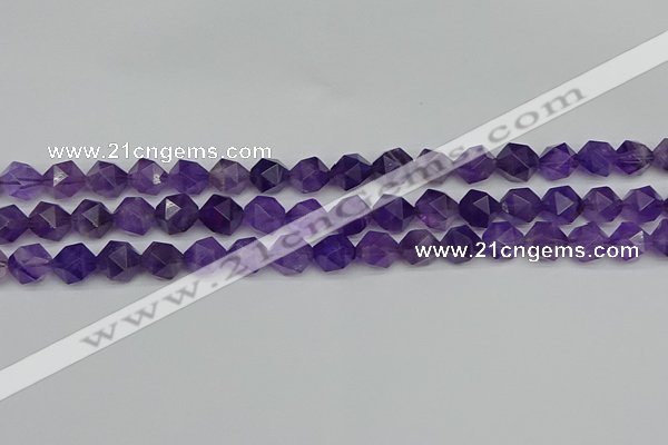 CNG7221 15.5 inches 8mm faceted nuggets amethyst gemstone beads