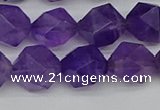 CNG7223 15.5 inches 12mm faceted nuggets amethyst gemstone beads