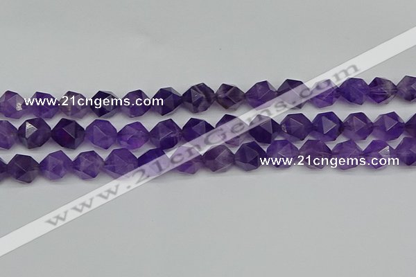 CNG7223 15.5 inches 12mm faceted nuggets amethyst gemstone beads