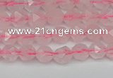 CNG7225 15.5 inches 6mm faceted nuggets rose quartz beads