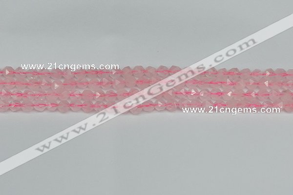 CNG7225 15.5 inches 6mm faceted nuggets rose quartz beads
