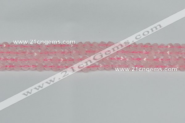 CNG7225 15.5 inches 6mm faceted nuggets rose quartz beads