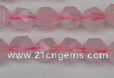 CNG7226 15.5 inches 8mm faceted nuggets rose quartz beads