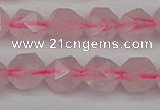 CNG7227 15.5 inches 10mm faceted nuggets rose quartz beads