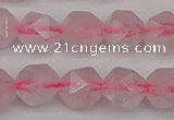 CNG7228 15.5 inches 12mm faceted nuggets rose quartz beads