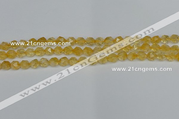 CNG7236 15.5 inches 8mm faceted nuggets citrine beads wholesale