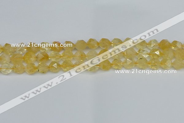 CNG7237 15.5 inches 10mm faceted nuggets citrine beads wholesale