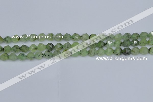 CNG7240 15.5 inches 6mm faceted nuggets green rutilated quartz beads