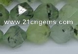 CNG7243 15.5 inches 12mm faceted nuggets green rutilated quartz beads