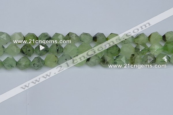 CNG7243 15.5 inches 12mm faceted nuggets green rutilated quartz beads