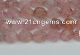 CNG7255 15.5 inches 6mm faceted nuggets strawberry quartz beads