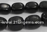 CNG726 15.5 inches 15*20mm nuggets black stone beads wholesale