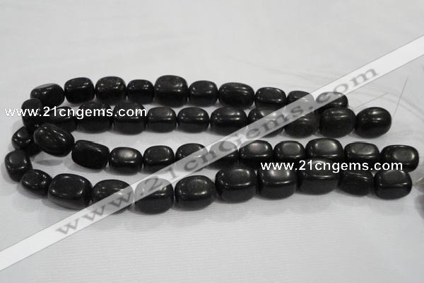 CNG726 15.5 inches 15*20mm nuggets black stone beads wholesale