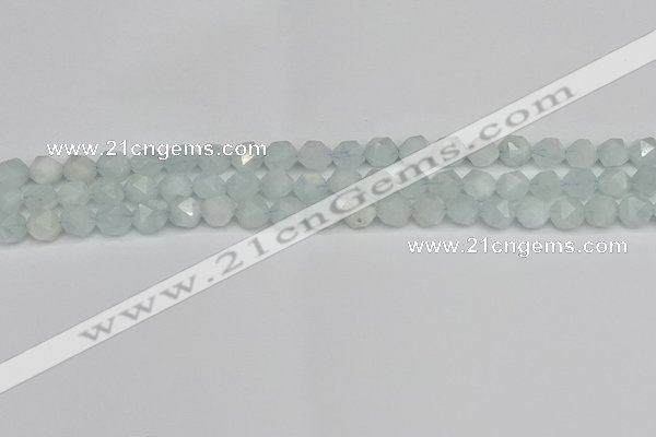 CNG7260 15.5 inches 6mm faceted nuggets aquamarine beads