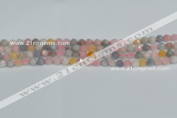 CNG7265 15.5 inches 6mm faceted nuggets morganite beads