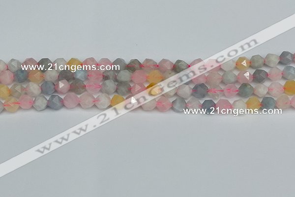 CNG7266 15.5 inches 8mm faceted nuggets morganite beads