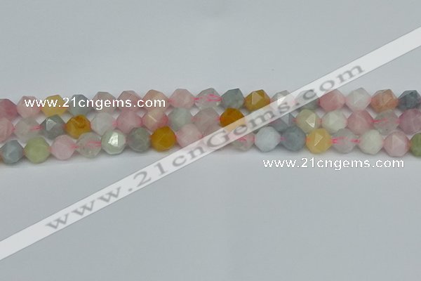 CNG7267 15.5 inches 10mm faceted nuggets morganite beads