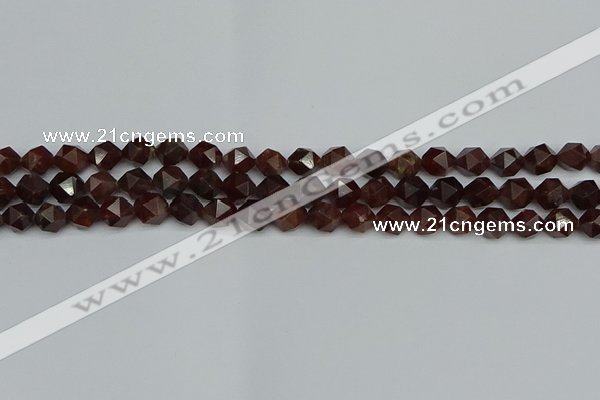 CNG7270 15.5 inches 6mm faceted nuggets orange garnet beads