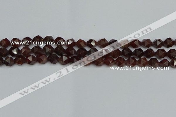 CNG7271 15.5 inches 8mm faceted nuggets orange garnet beads