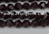 CNG7275 15.5 inches 6mm faceted nuggets red garnet beads