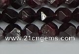 CNG7276 15.5 inches 8mm faceted nuggets red garnet beads