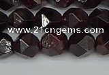 CNG7277 15.5 inches 10mm faceted nuggets red garnet beads