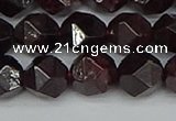 CNG7278 15.5 inches 12mm faceted nuggets red garnet beads