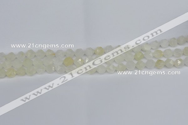 CNG7285 15.5 inches 6mm faceted nuggets white moonstone beads