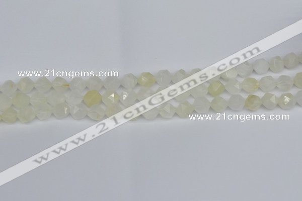 CNG7286 15.5 inches 8mm faceted nuggets white moonstone beads