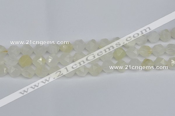 CNG7288 15.5 inches 12mm faceted nuggets white moonstone beads