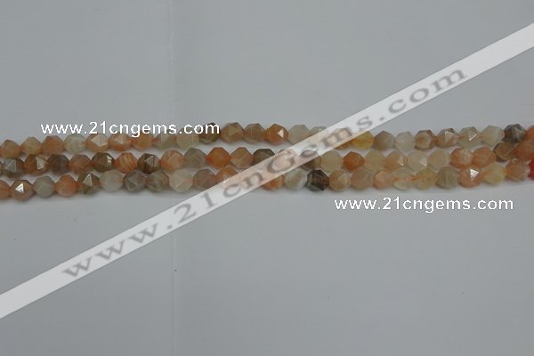 CNG7290 15.5 inches 6mm faceted nuggets moonstone beads