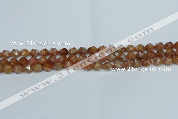 CNG7295 15.5 inches 6mm faceted nuggets sunstone beads