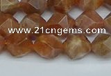 CNG7296 15.5 inches 8mm faceted nuggets sunstone beads