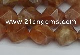 CNG7297 15.5 inches 10mm faceted nuggets sunstone beads