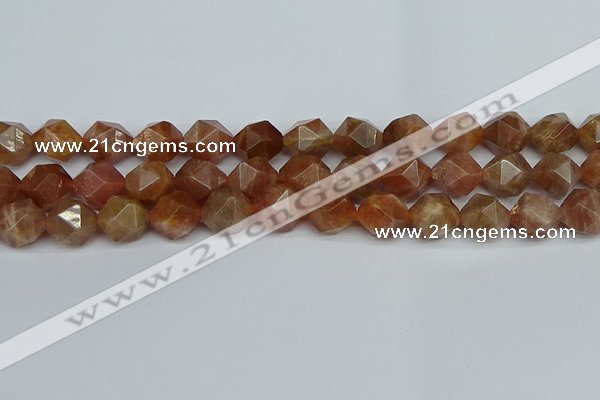 CNG7298 15.5 inches 12mm faceted nuggets sunstone beads