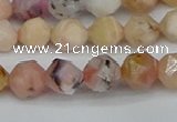 CNG7300 15.5 inches 6mm faceted nuggets pink opal gemstone beads