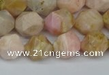 CNG7301 15.5 inches 8mm faceted nuggets pink opal gemstone beads