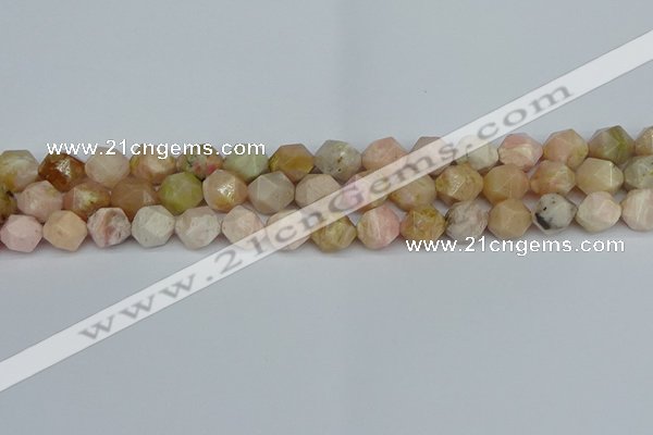 CNG7301 15.5 inches 8mm faceted nuggets pink opal gemstone beads